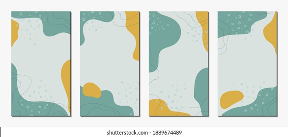 Modern vector templates with organic shapes, textures, lines and graphic elements in doodle style.Trendy creative backgrounds for social media posts, stories, banners, branding design, covers. 