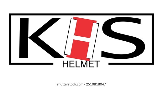 Modern Vector text KHS, black and red concept. 