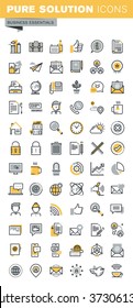 Modern vector thin line business icons collection. Set of modern vector logo pictogram and infographic design elements. Outline icon collection for website and app design.