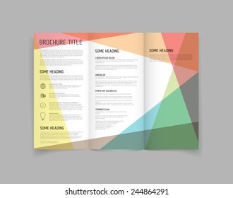 Modern Vector three fold brochure / leaflet / flyer design template with color blocks