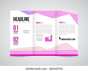 Modern Vector three fold brochure, leaflet, flyer design template for business