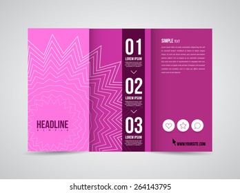 Modern Vector three fold brochure, leaflet, flyer design template for business