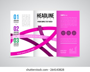 Modern Vector three fold brochure, leaflet, flyer design template for business