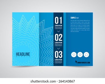 Modern Vector three fold brochure, leaflet, flyer design template for business