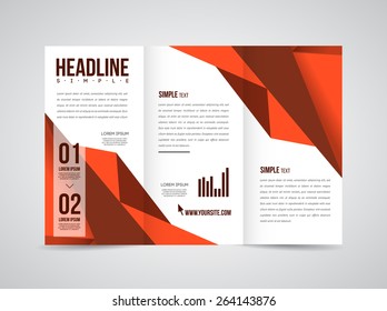 Modern Vector three fold brochure, leaflet, flyer design template for business