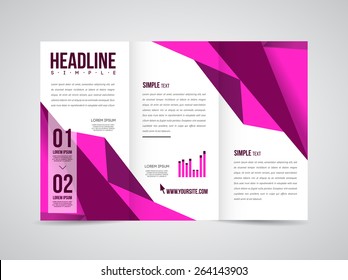 Modern Vector three fold brochure, leaflet, flyer design template for business