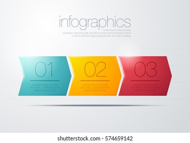 Modern Vector Three Step Arrow Infographic