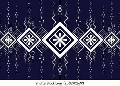 Modern vector tile pattern. Abstract art deco seamless blue and white background.