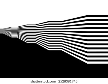 Transición de Vector moderno de negro a blanco de líneas. Pared rayada. Elemento de diseño. grados de fondo de Vector