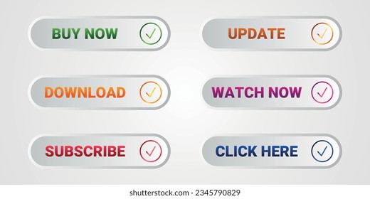 Modern vector trendy buttons set. Trendy color on a white background.
