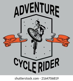 Modern Vector Tshirt Design, Adventure Cycle Rider Tshirt Design,