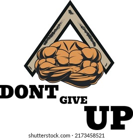 Modern Vector Tshirt Design, Bodybuilder Tshirt Design, Don`t Give Up Tshirt