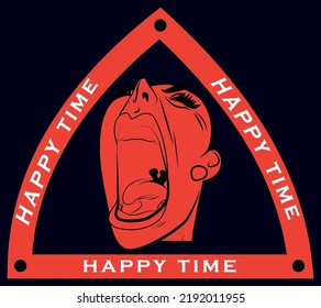 Modern Vector Tshirt Design, Happy Time Tshirt Design, Fashionable Tshirt,