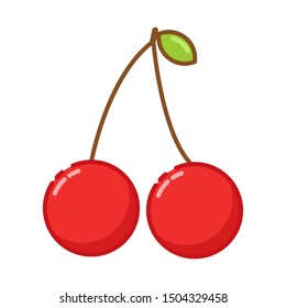 modern vector of two cherry seeds that looks simple