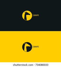 Modern vector two-colors logo Giraffe. 