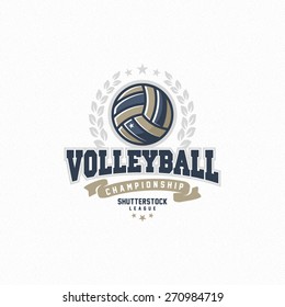 Modern Vector Volleyball Championship Logo Olive Stock Vector (Royalty ...