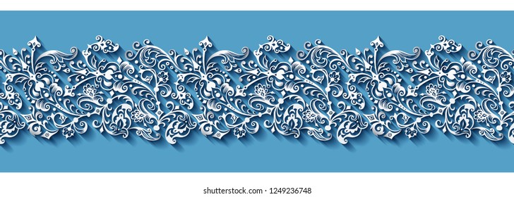 Modern vector volumetric ornamental stripe background. Trendy craft style illustration. 3d effect imitation