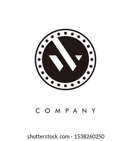 modern vector W design decorated with dots