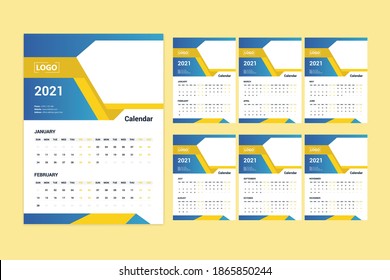 Diseño de calendario vectorial moderno 