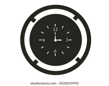Modern vector wall clock design with geometric elements and vibrant colors. Clean, futuristic aesthetic suitable for digital and print applications. Timeless addition to any graphic project.