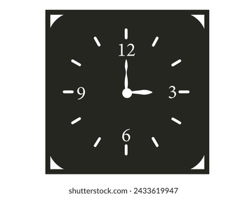 Modern vector wall clock design with geometric elements and vibrant colors. Clean, futuristic aesthetic suitable for digital and print applications. Timeless addition to any graphic project.