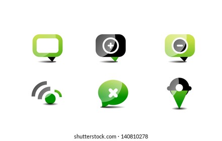 Modern vector web green and black clean icon set