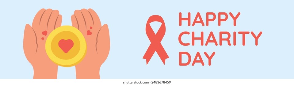 Modern vector website banner templates with hand and donation charity objects vector design illustration
