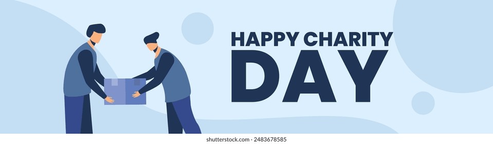 Modern vector website banner templates with gift donation charity objects vector design people illustration
