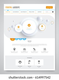 Modern Vector Website Template With Abstract Minimalistic Header Design