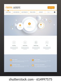 Modern Vector Website Template With Abstract Minimalistic Header Design