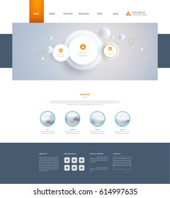 Modern Vector Website Template With Abstract Minimalistic Header Design