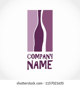 Modern vector wine logo design - bottle of wine - for wine shop, winery, wine house etc.