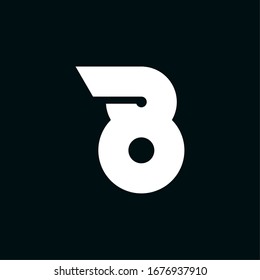 Modern Vector Wing Logo Number 8. 8 Number Design Vector