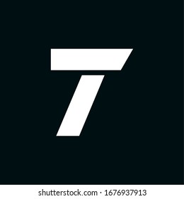 Logotipo 7 del ala vectorial moderna. Vector de diseño de 7 números