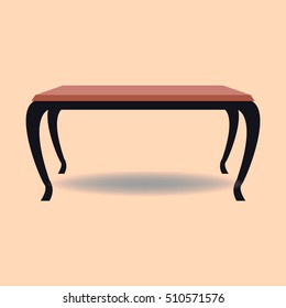 Modern vector wooden table isolated. Vector Table with wooden transparent tabletop. Table Vector Icon 