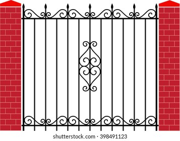 modern vector wrought fence