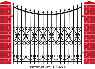 modern vector wrought fence