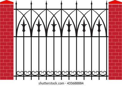 modern vector wrought fence