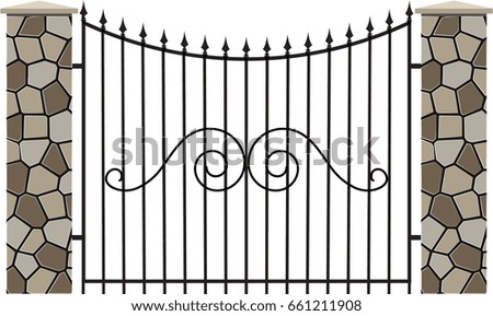 modern vector wrought fence