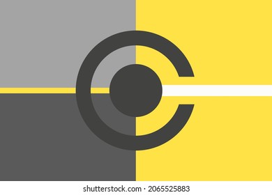 Modern vector yellow background. Abstract illustration with circle. Abstract geometric black and yellow illustration for banner or website.