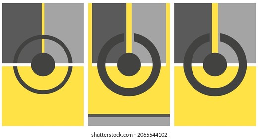 Fondo amarillo vectorial moderno. Ilustración abstracta con círculo. Resumen de ilustración geométrica en negro y amarillo para banner o sitio web.