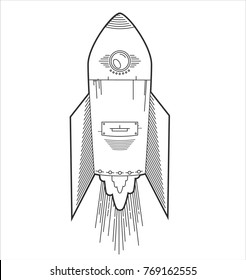 Modern Vectorial Rocket drawing