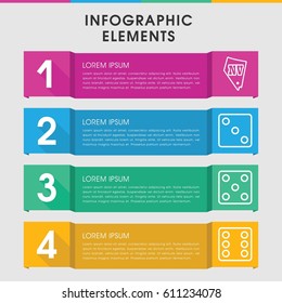 Modern vegas infographic template. infographic design with vegas icons includes Dice. can be used for presentation, diagram, annual report, web design. 
