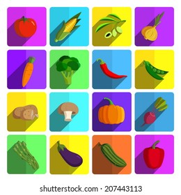 Modern vegetable vector icon set