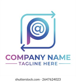 Modern and Versatile Logo Design with Abstract Letter P and Email Symbol for Company Branding