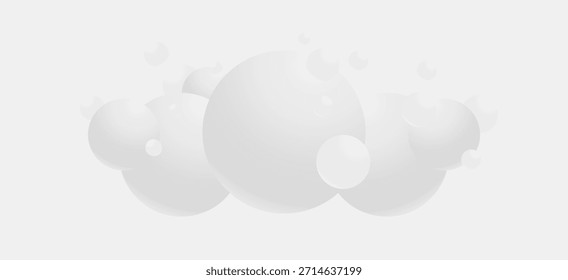 Modern and versatile minimalist white ball background. The ball floats with a smooth gradient. Perfect for digital and print media applications, promotions, advertising, banners, and web headers.