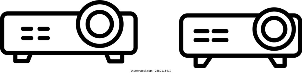 Modern and Versatile Projector Icon for Presentations, Media, and Visual Technology