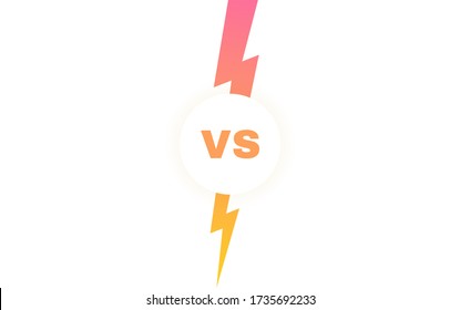 Modern versus battle background. Vs battle headline with lightning bolt. Competitions between contestants, fighters or teams. Vector illustration.