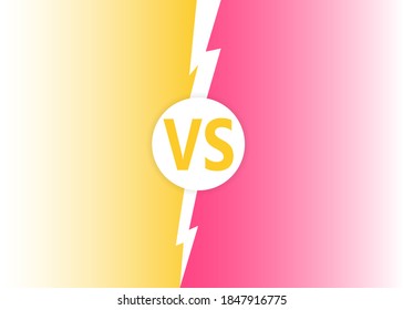 Modern versus battle background. Vs battle headline with lightning bolt. Competitions between contestants, fighters or teams.