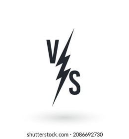 Modern versus battle background. Vs battle headline with lightning bolt. Competitions between contestants, fighters or teams. Vector